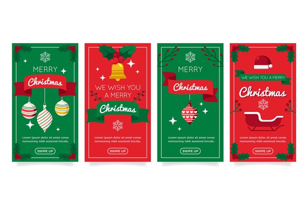 flat christmas instagram stories collection