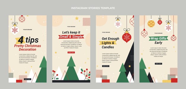 flat christmas instagram stories collection