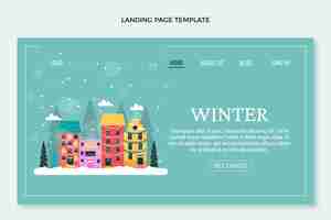 Free vector flat christmas landing page template