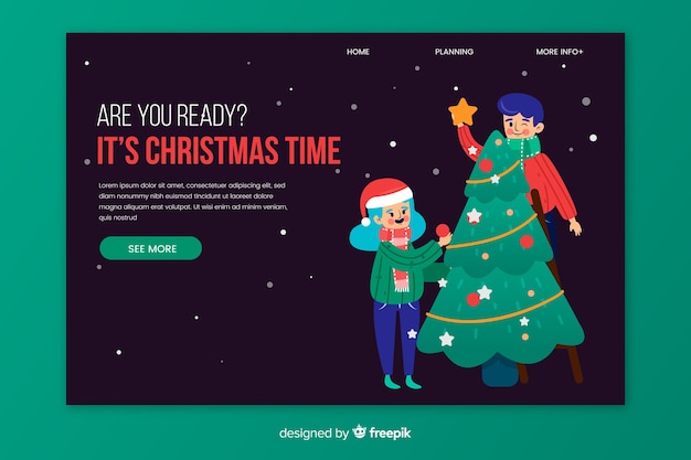 Flat christmas landing page