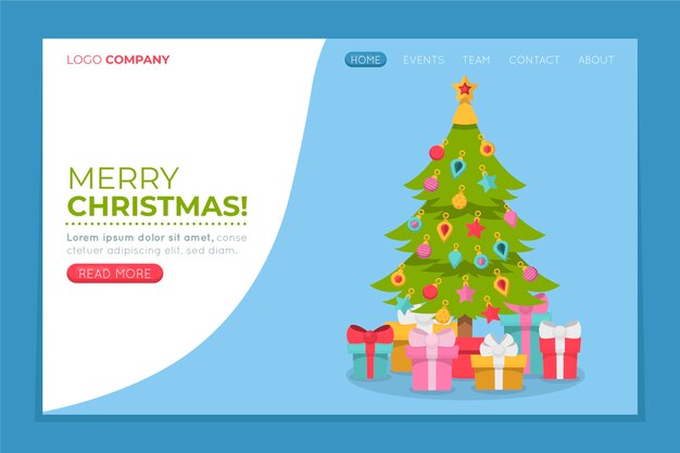 Flat christmas landing page