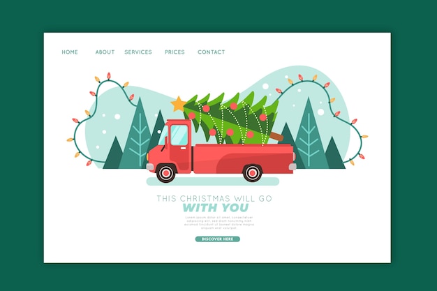 Free vector flat christmas landing page