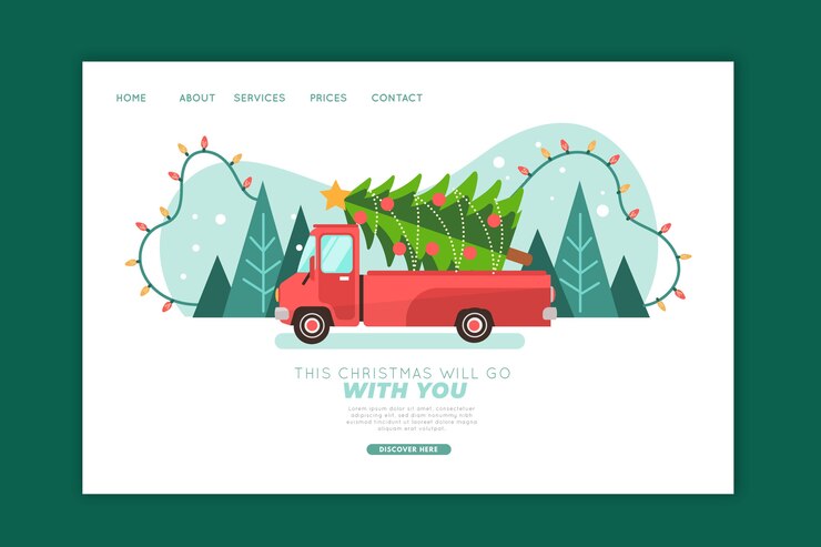 Free Vector flat christmas landing page