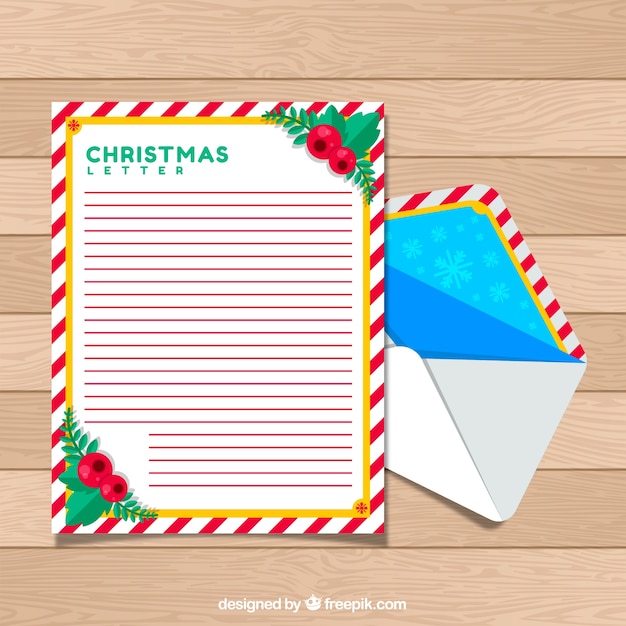 Flat christmas letter template