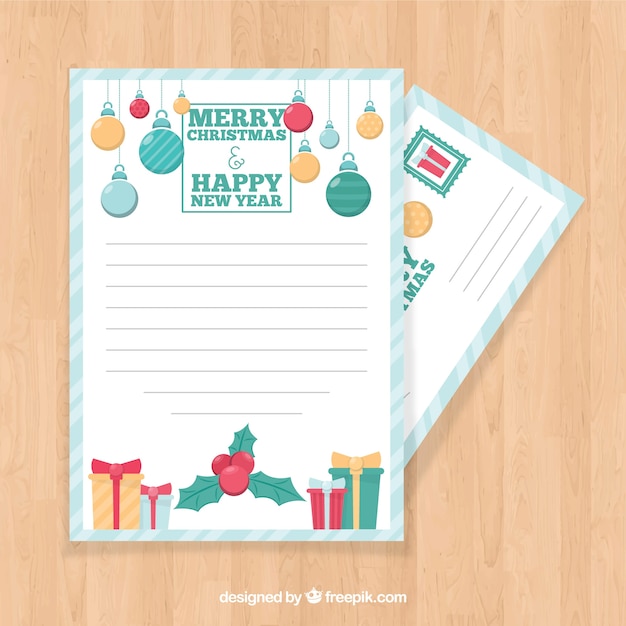 Flat christmas letter template