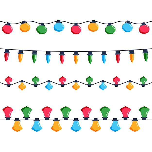 Flat christmas lights collection