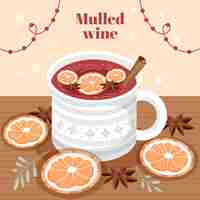 Free vector flat christmas mulled wine illustration