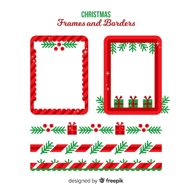Free vector flat christmas ornaments collection