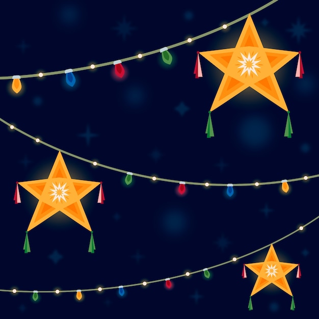 Free vector flat christmas parol illustration