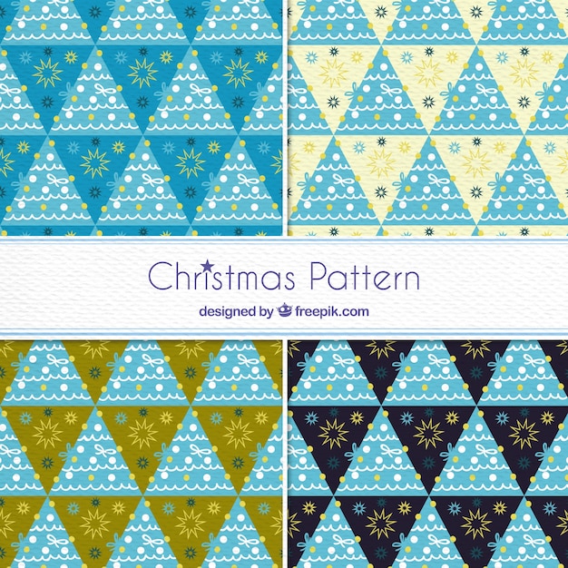 Free vector flat christmas pattern collection