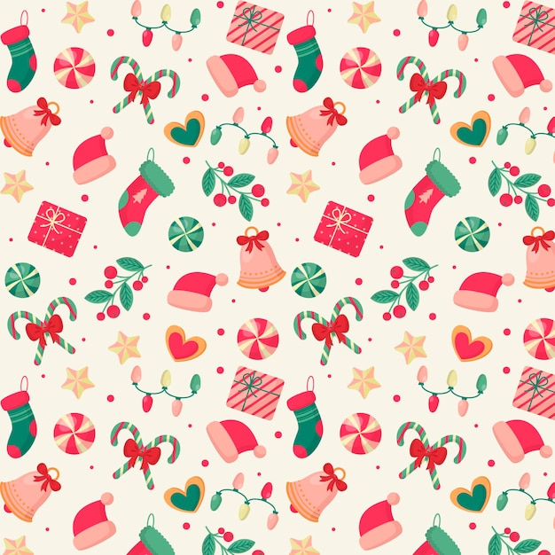 Free vector flat christmas pattern design