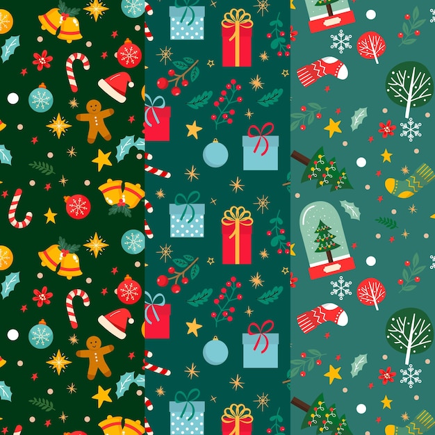 Free vector flat christmas pattern design