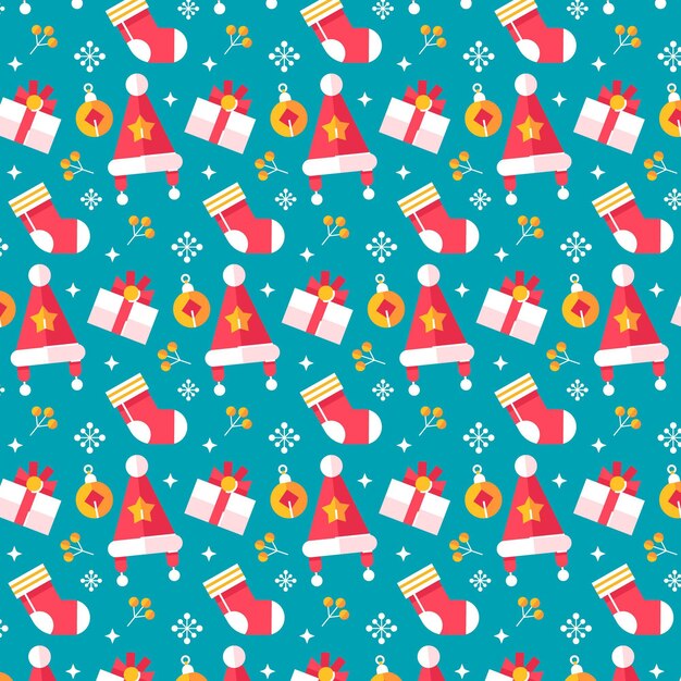 Flat christmas pattern design