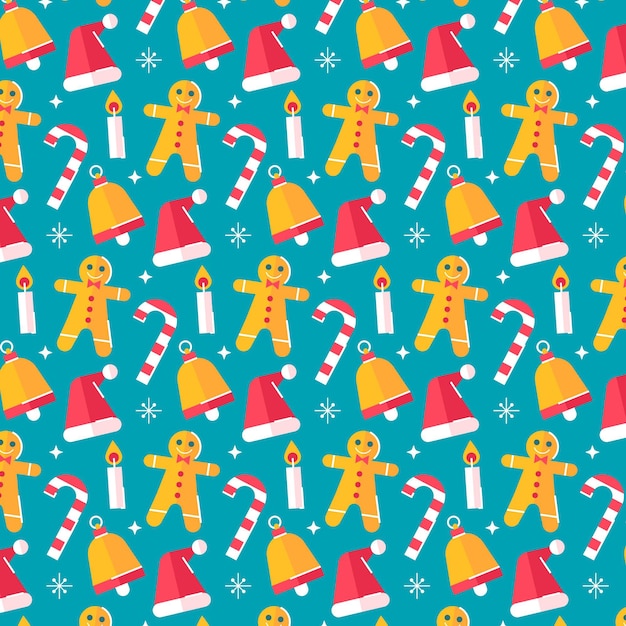 Flat christmas pattern design