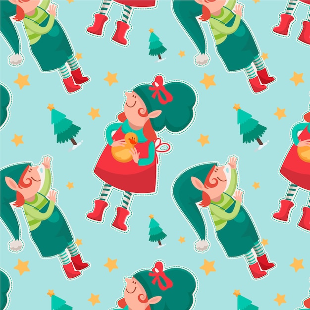 Free vector flat christmas pattern design