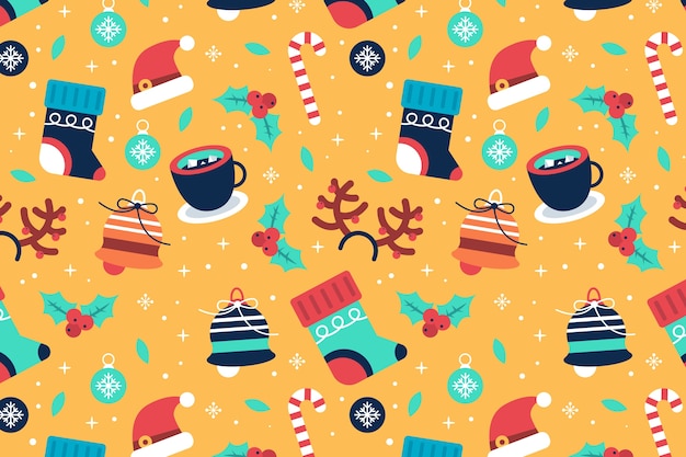 Flat christmas pattern design