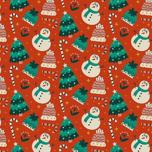 Flat christmas pattern design