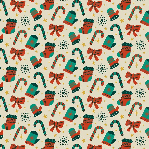 Flat christmas pattern design