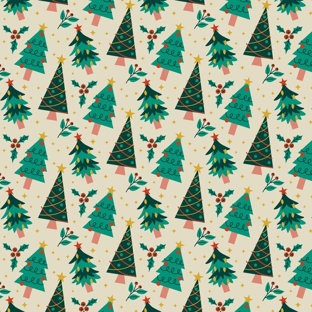 Flat christmas pattern design