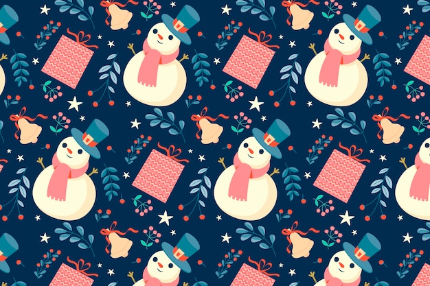 Flat christmas pattern design