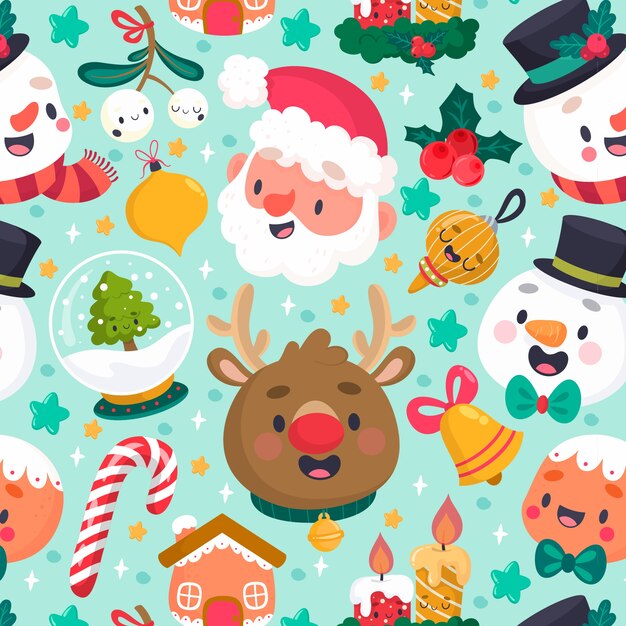 Flat christmas pattern design