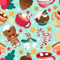 Free vector flat christmas pattern design