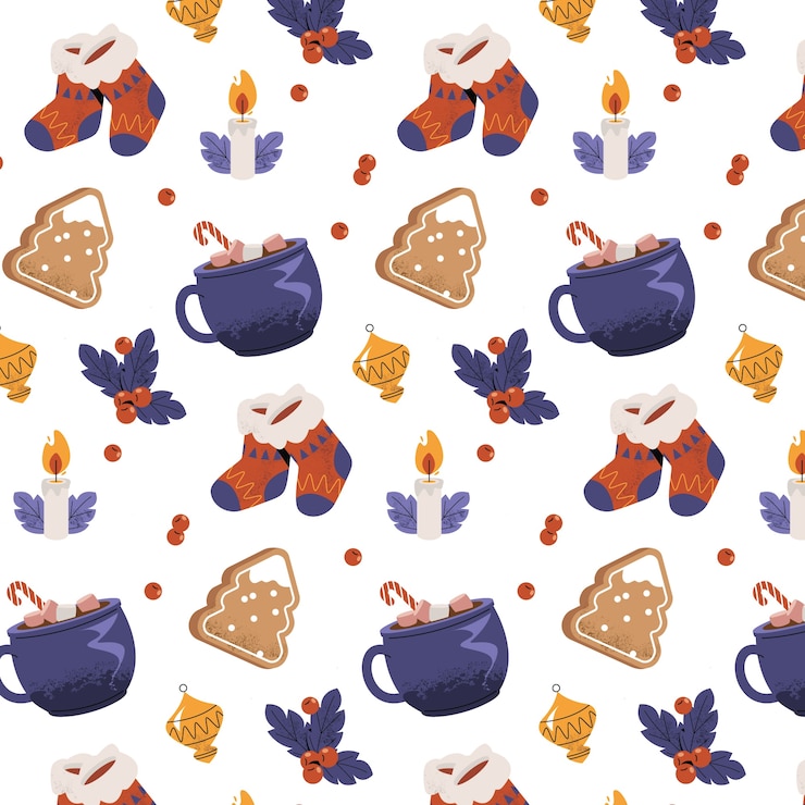 Free Vector flat christmas pattern design
