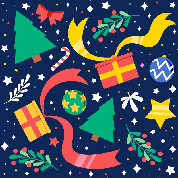 Flat christmas pattern design