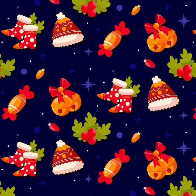 Free vector flat christmas pattern design