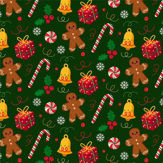 Flat christmas pattern design