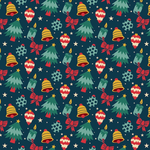 Free vector flat christmas pattern design