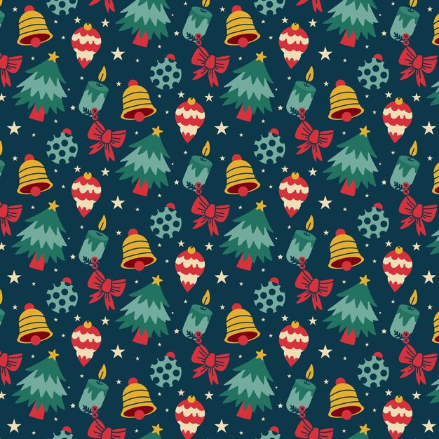 Flat christmas pattern design