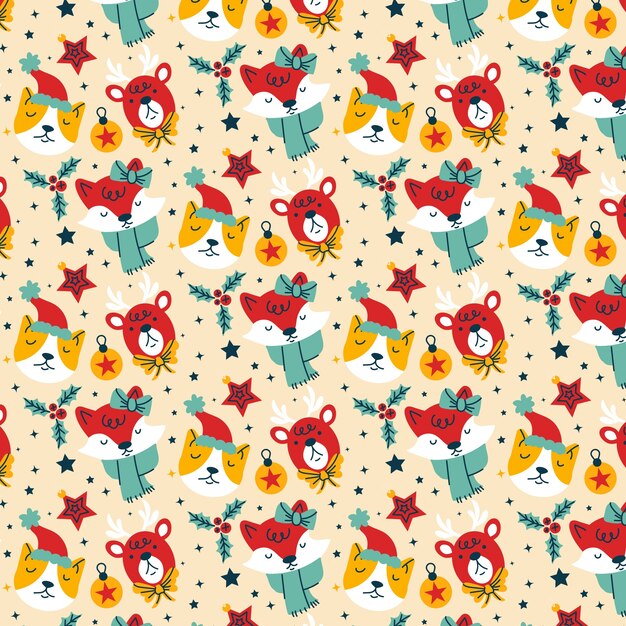 Flat christmas pattern design