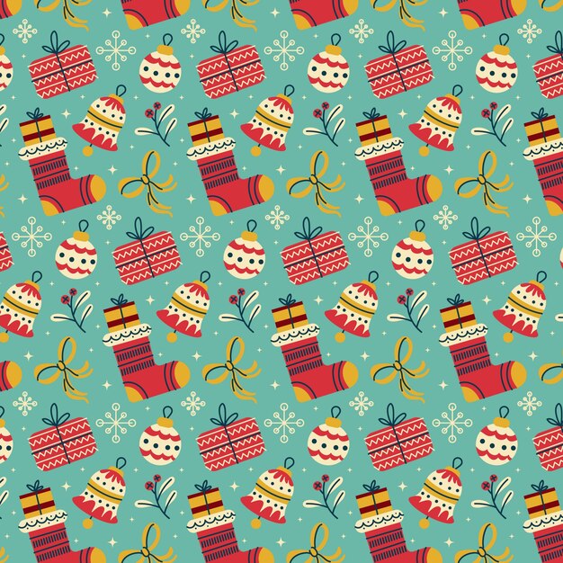 Flat christmas pattern design