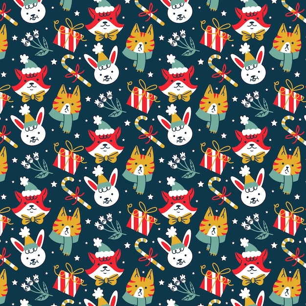 Flat christmas pattern design