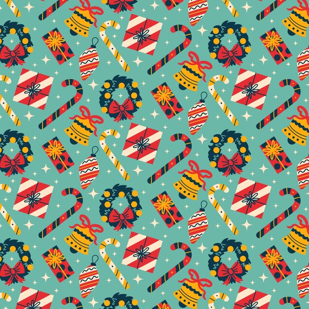 Flat christmas pattern design