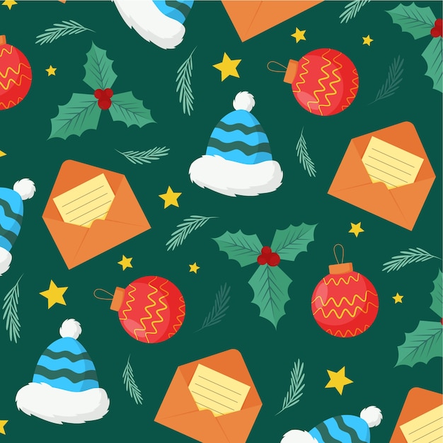 Free vector flat christmas pattern design