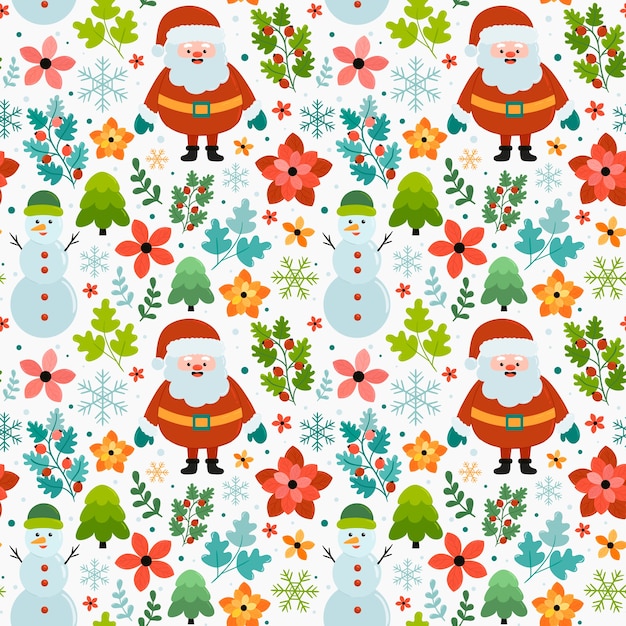 Free vector flat christmas pattern design