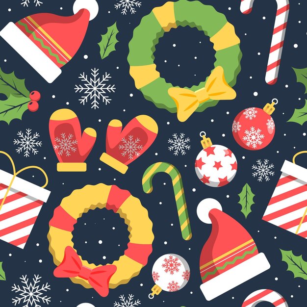 Flat christmas pattern