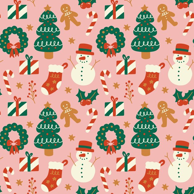 Flat christmas pattern