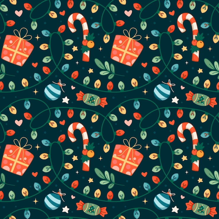 Free Vector flat christmas pattern