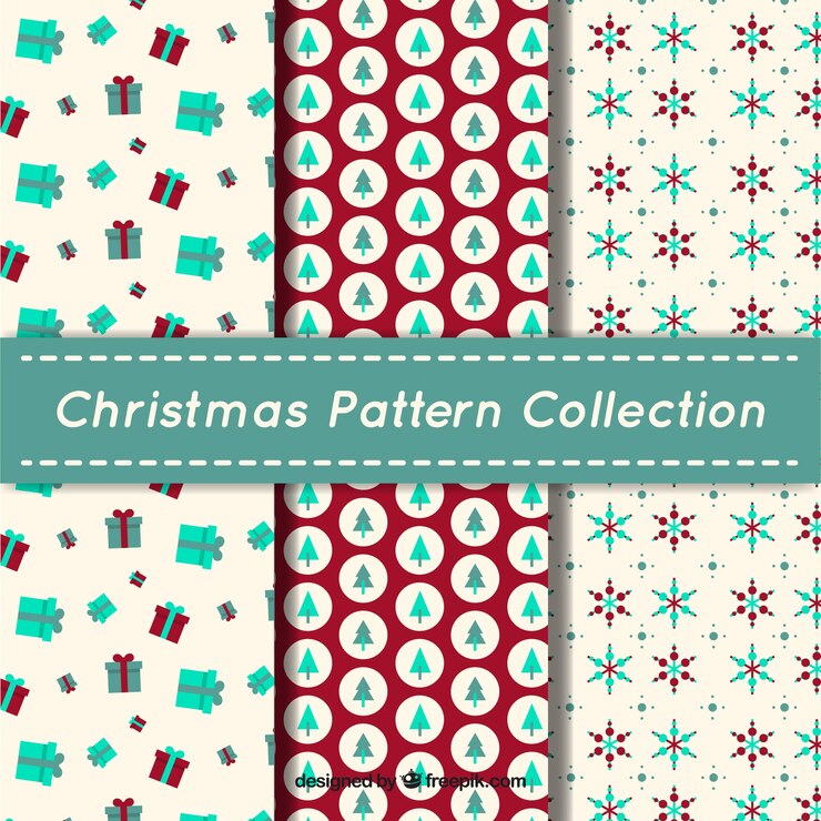 Free Vector flat christmas patterns collection