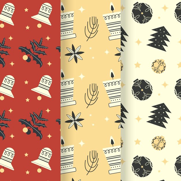 Free vector flat christmas patterns collection