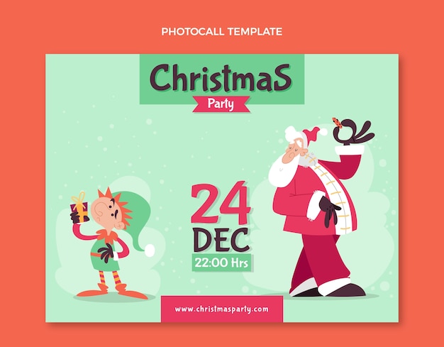 Flat christmas photocall template