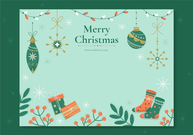 Free vector flat christmas photocall template