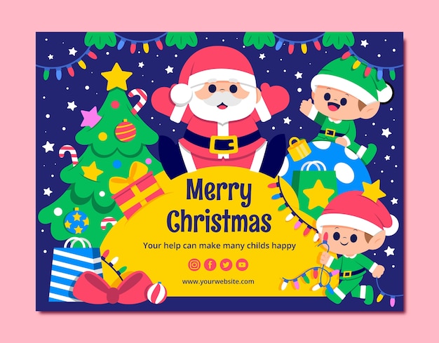 Free vector flat christmas photocall template