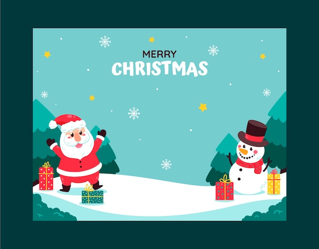 Flat christmas photocall template