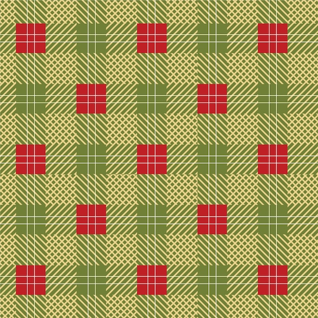 Free vector flat christmas plaid pattern design