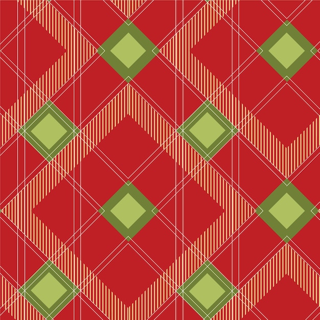 Free vector flat christmas plaid pattern design