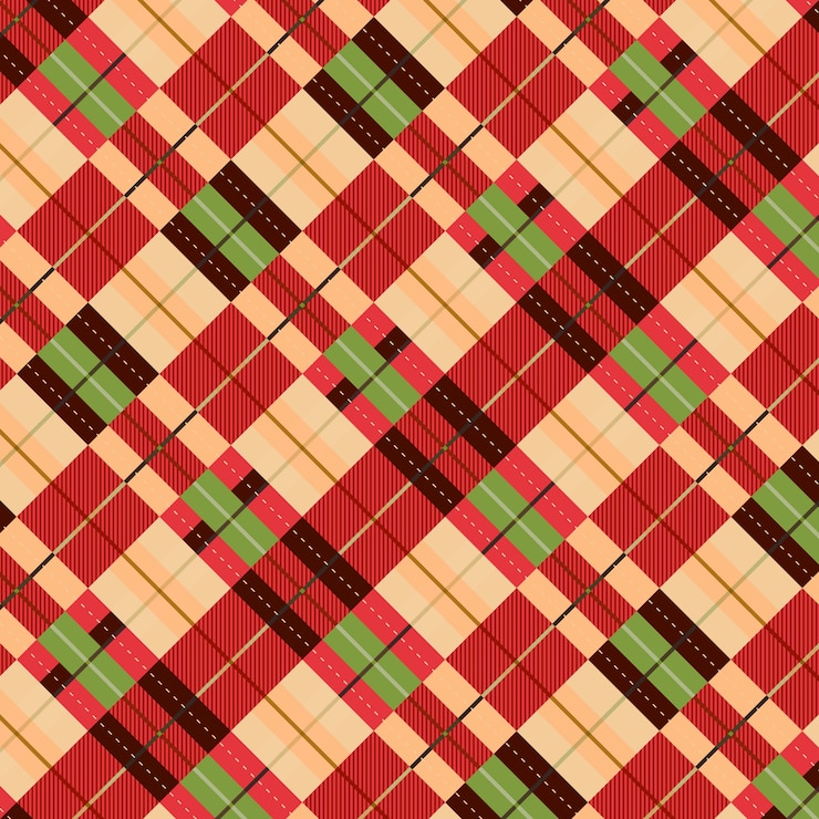 Free Vector flat christmas plaid pattern design